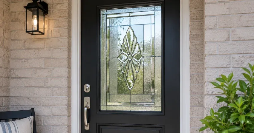 technician replacing a cracked decorative glass panel in Thornhill