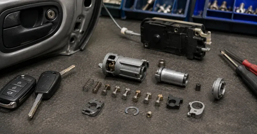 technician testing a car key fob during Car Lock Repair Thornhill