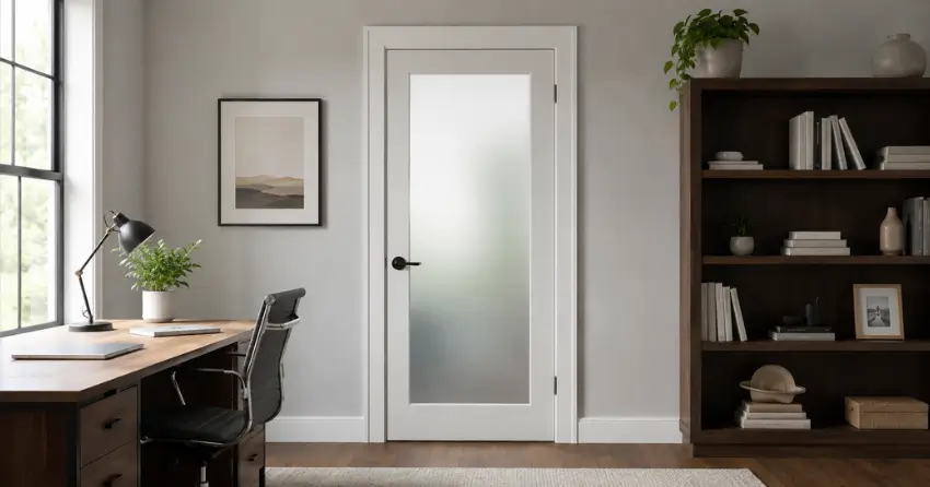 frosted interior door installed in home office in Aileen-Willowbrook, Thornhill